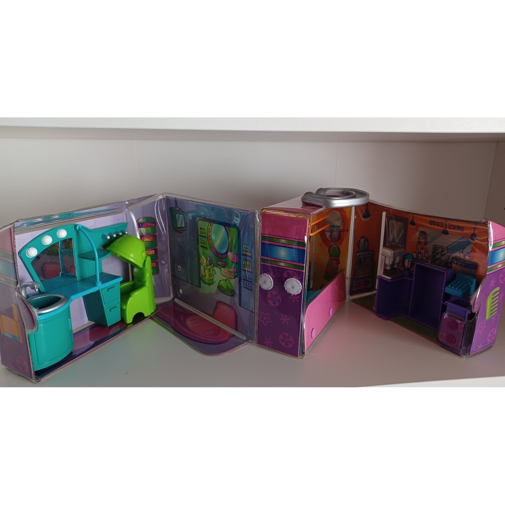 Vintage Fashion Polly Pocket Salon Boutique Fold‎ Out Playset Purple Pink Case - Picture 6 of 9